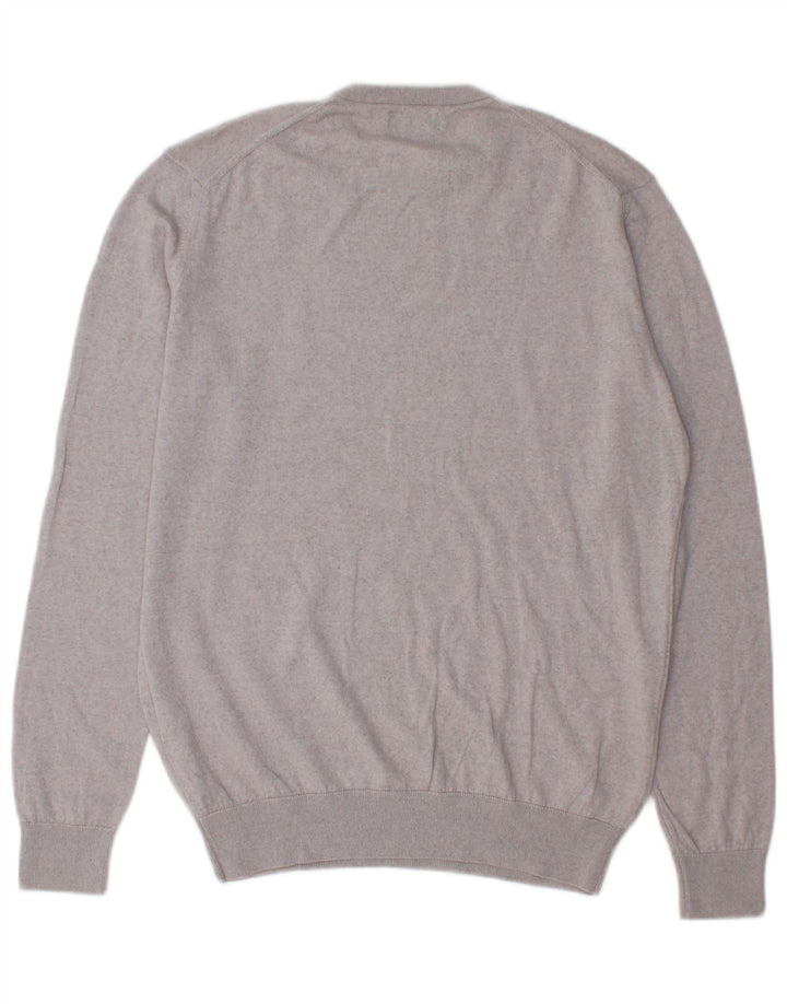 Zara Pull à col rond pour homme en laine grise