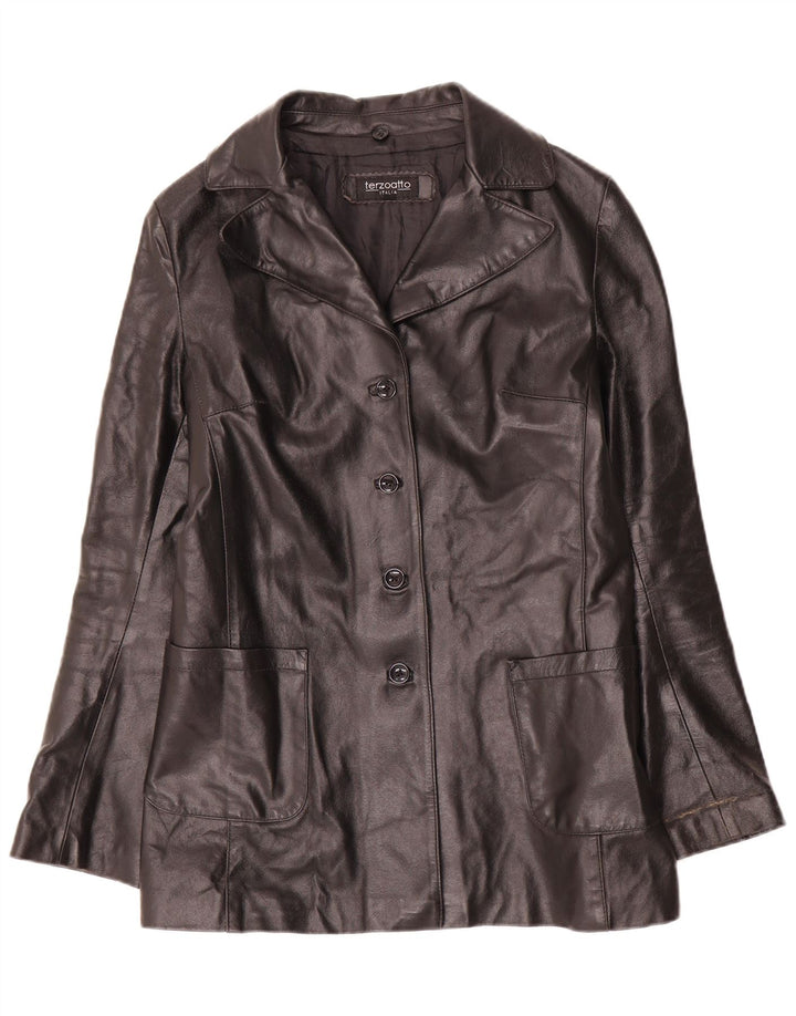 Terzoatto Veste En Cuir Femme IT 44 Moyen Noir