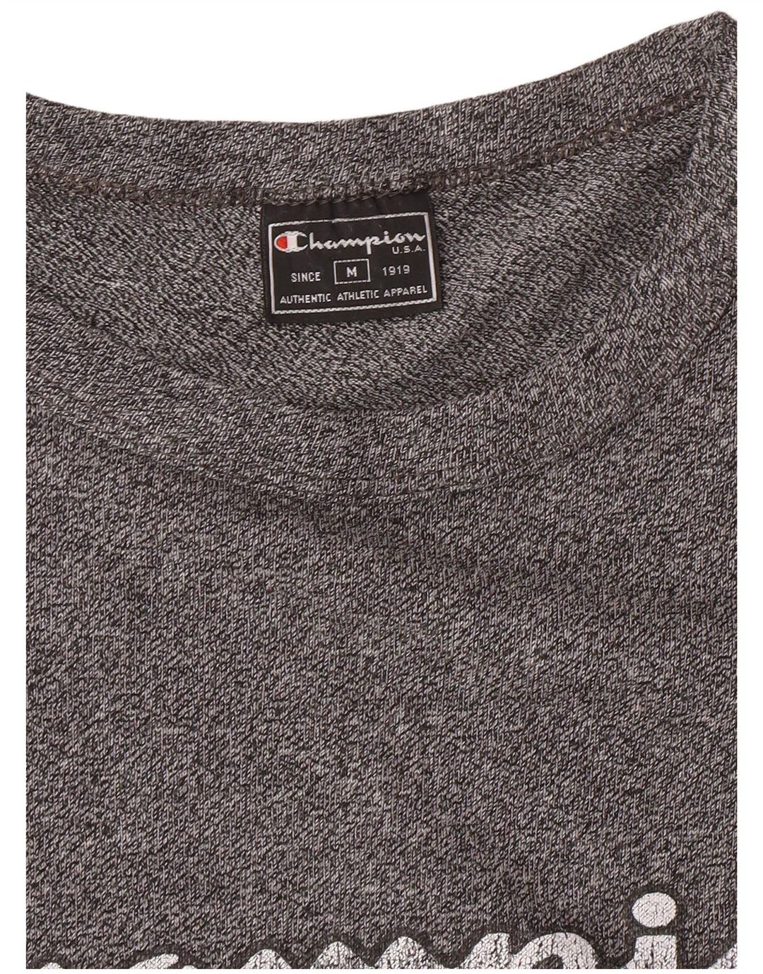 Champion T-Shirt Graphique Homme Gris Moyen Moucheté
