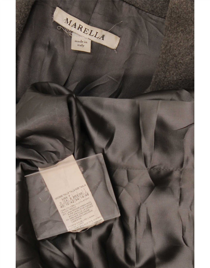 Marella Manteau Double Boutonnage Femme UK 14 Grande Laine Grise