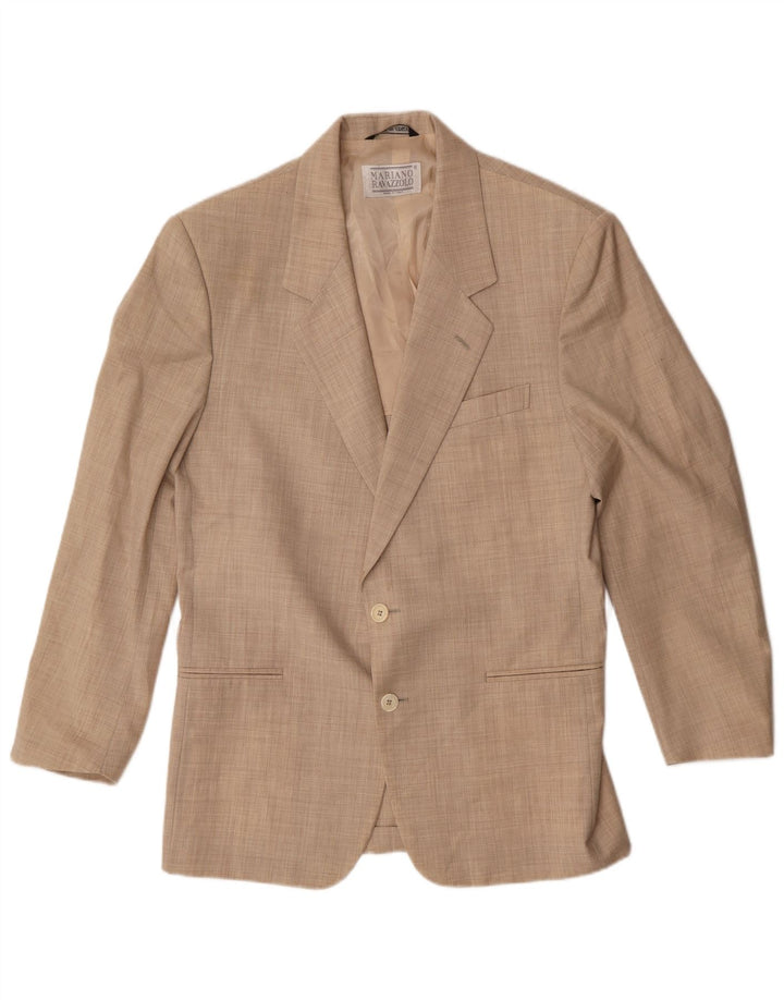 Ravazzolo Veste Blazer 2 Boutons Homme IT 46 Petite Laine Vierge Beige