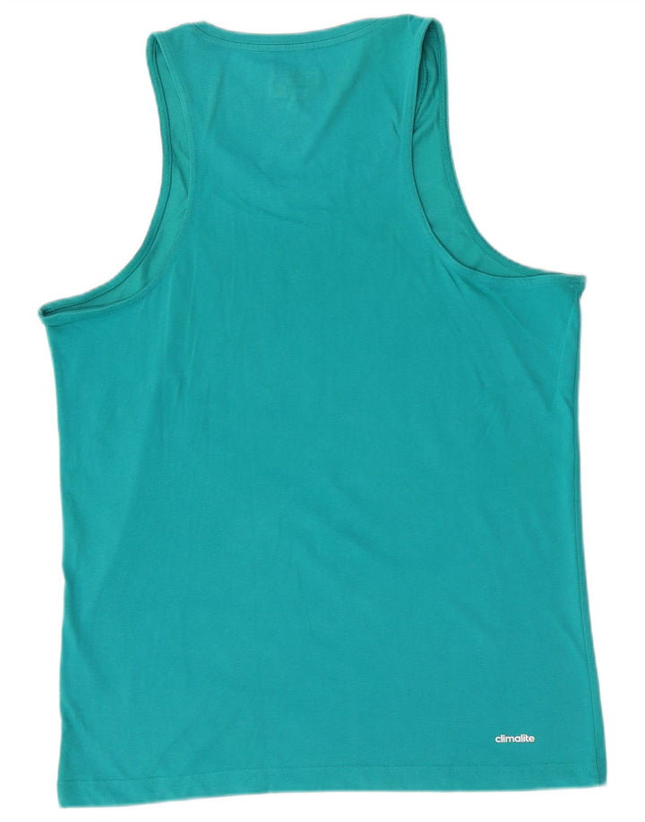 Adidas Débardeur Climalite Graphic Homme Turquoise Moyen Coton