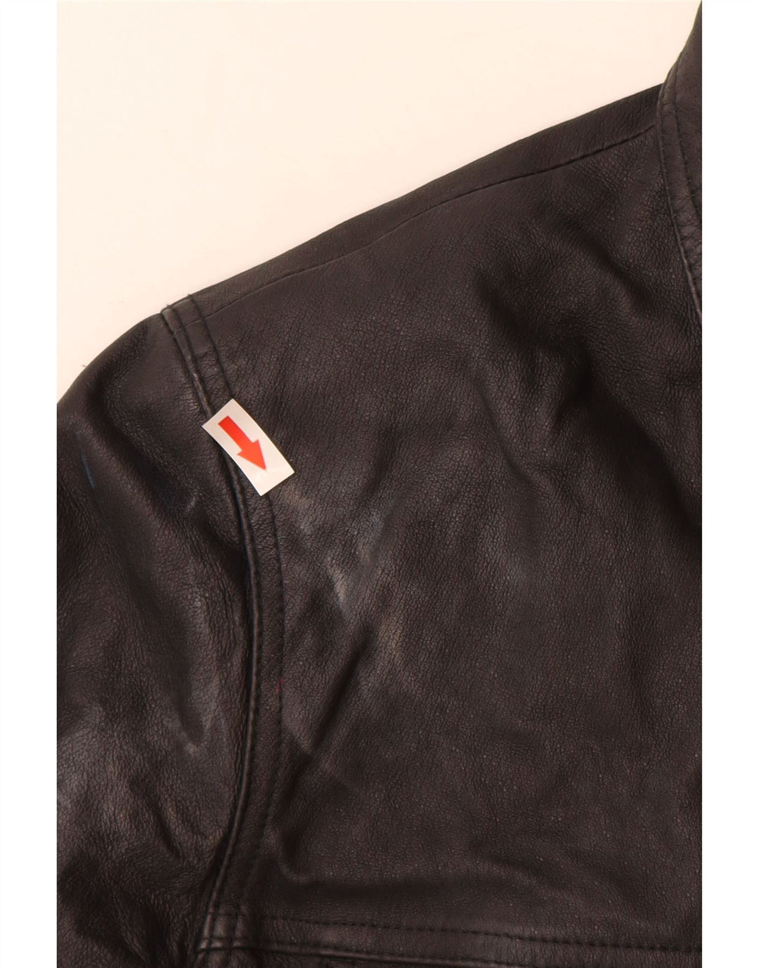 veste en cuir femme vintage UK 16 Grand cuir noir