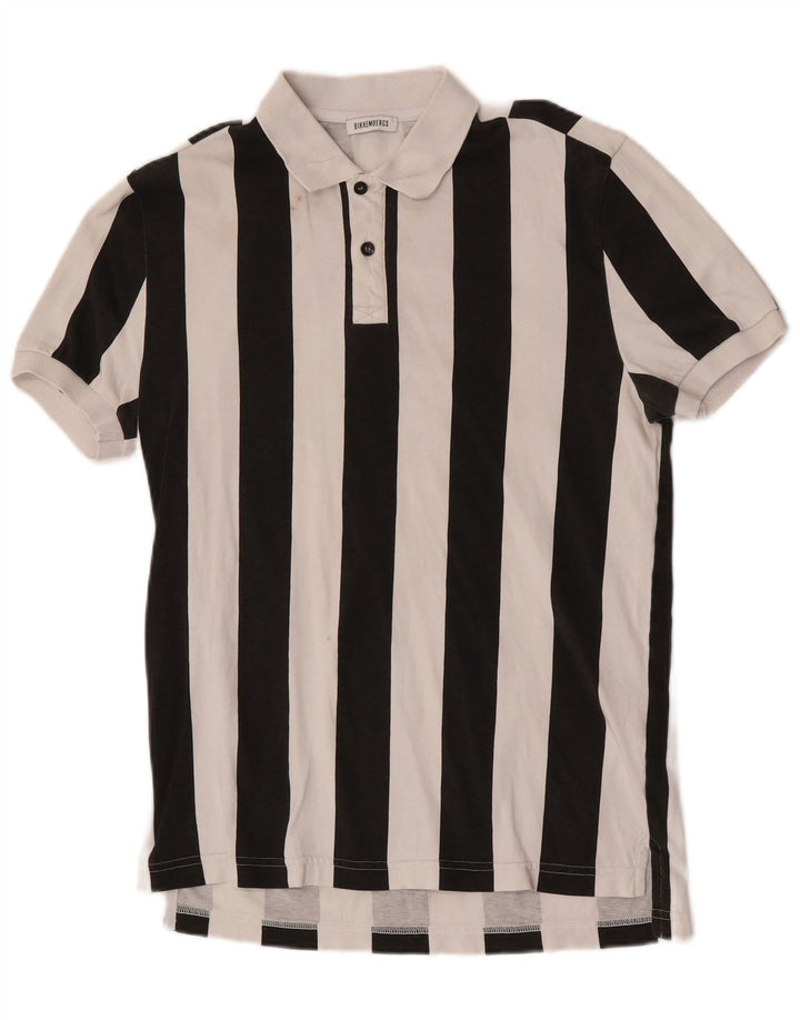 Bikkembergs Polo Homme Coton Rayé Blanc Moyen