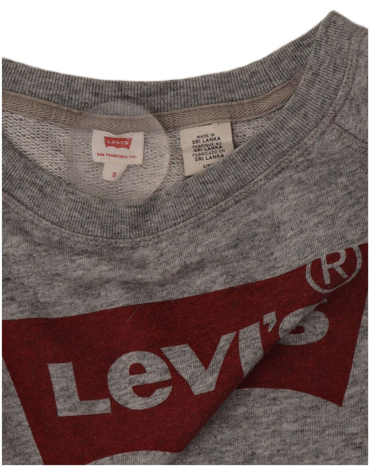 Levi's Sweat-shirt court surdimensionné pour femme UK 10 Petit gris moucheté