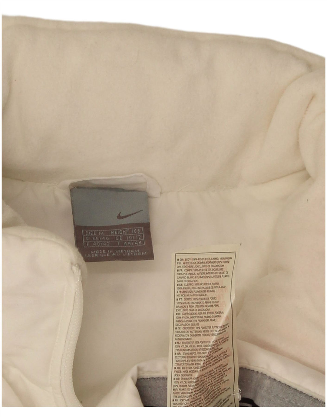 Nike Veste rembourrée pour femme UK 10/12 Polyester blanc moyen