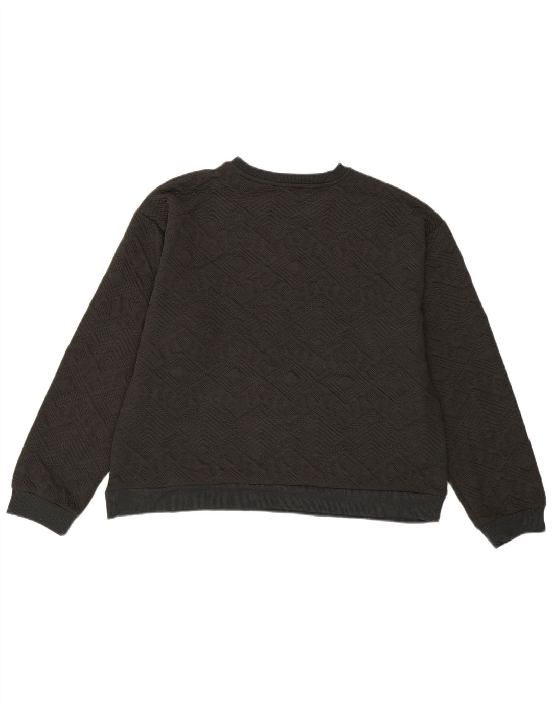 Zara Womens Crop Sweater UK 14 Large Gris Géométrique Polyester