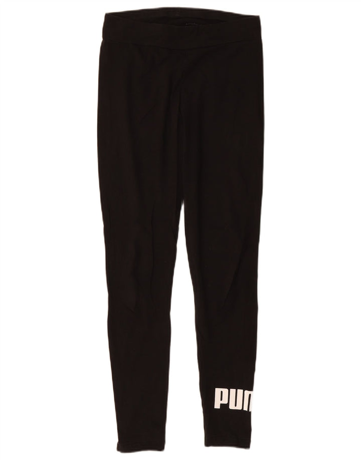 PUMA Womens Graphic Leggings UK 12 Medium  Black
