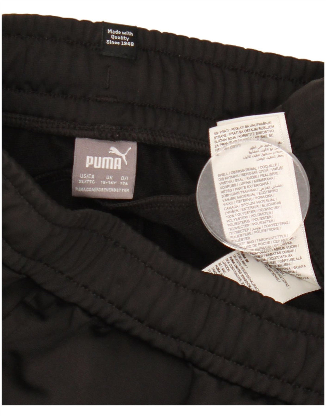 Puma Pantalon de Survêtement Garçon 15-16 ans Noir Polyester