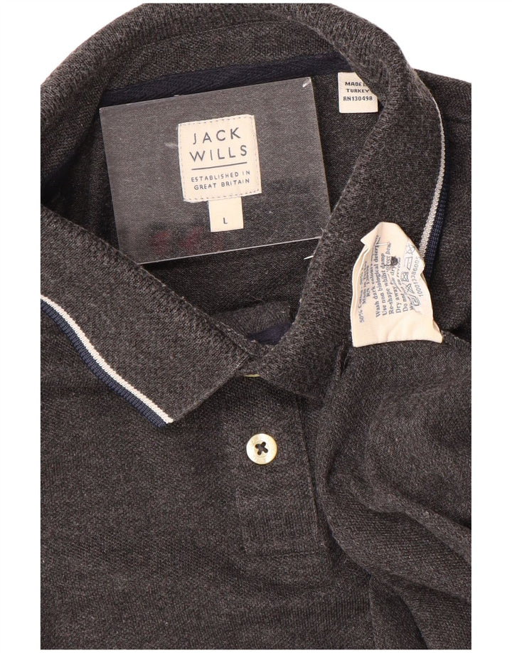 JACK WILLS Polo Homme Grand Gris Coton