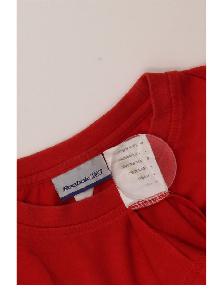 Reebok T-Shirt Graphique Homme Large Rouge Coton