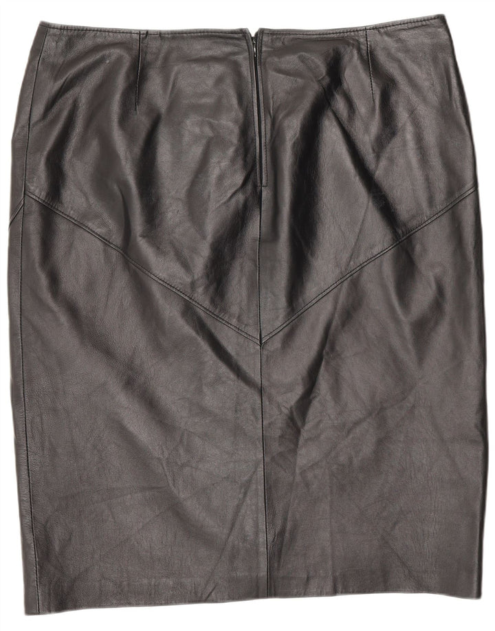 jupe en cuir femme vintage W42 3XL Noir