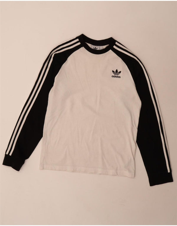 Adidas Haut à manches longues pour homme en coton color block blanc moyen