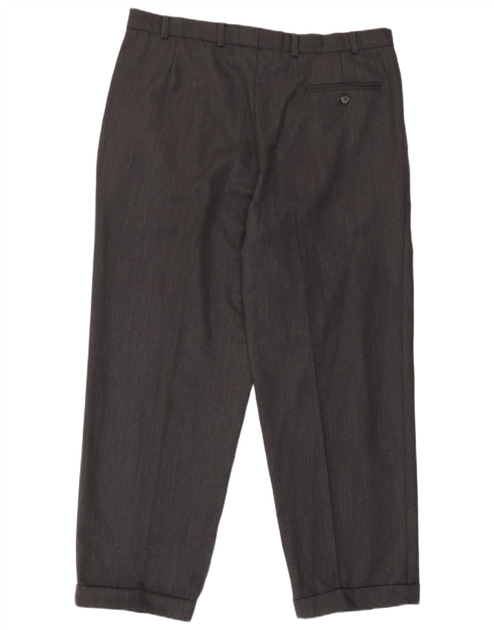 Marks & Spencer Pantalon décontracté St. Michael Pegged homme W38 L29 laine grise