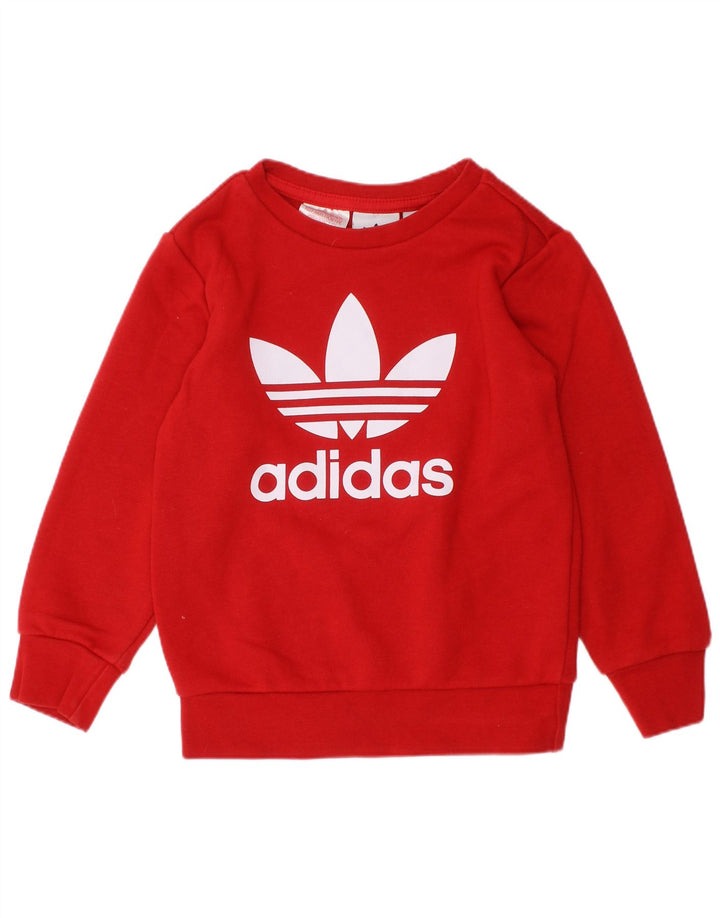 ADIDAS Sweat-shirt graphique fille 2-3 ans rouge coton