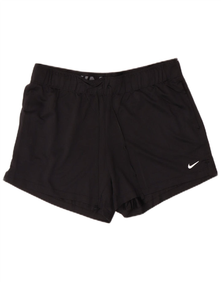 NIKE Short de sport Dri Fit pour femme UK 14 Noir moyen Polyester