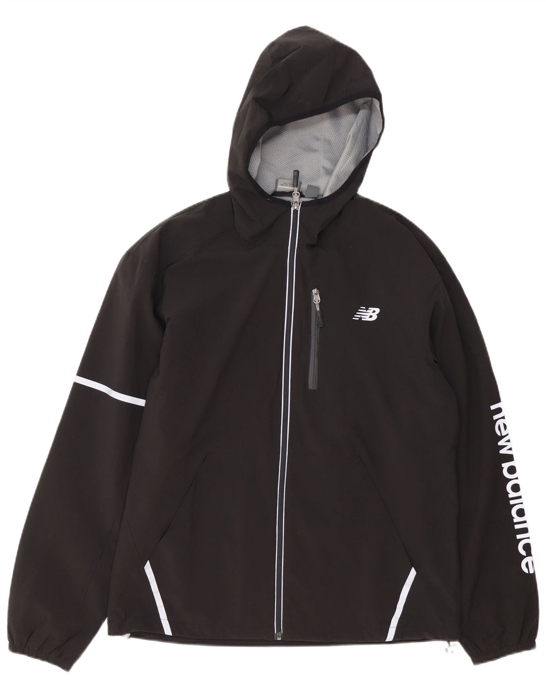 New Balance Veste de survêtement à capuche graphique pour homme Noir moyen Polyester