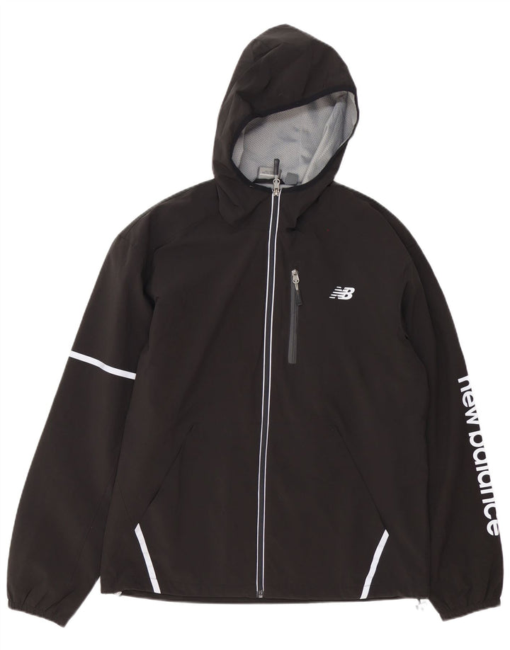 New Balance Veste de survêtement à capuche graphique pour homme Noir moyen Polyester