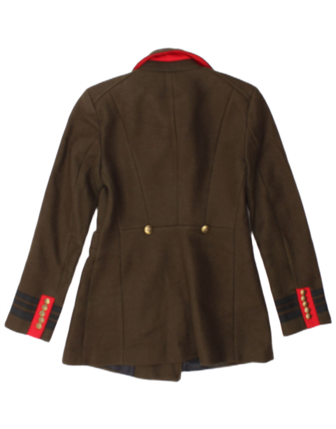 Zara Veste Blazer Double Boutonnage Femme UK 10 Petit Kaki Rayé