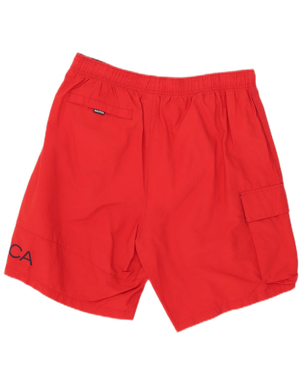 Nautica Short de Bain Graphique Homme Grand Coton Rouge