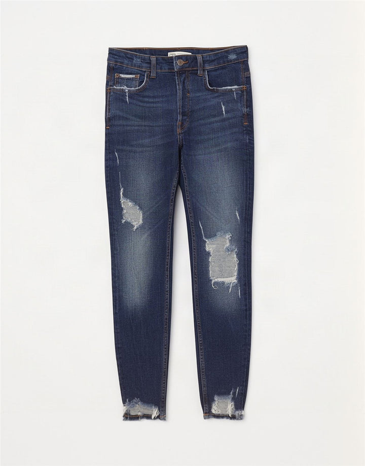 Zara Jean skinny vieilli pour homme EU 40 Medium W31 L28 Bleu