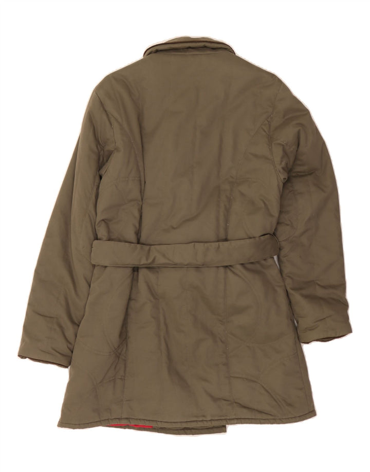 DUBARRY Womens Double Breasted Windbreaker Coat UK 12 Medium Khaki Cotton Vintage Dubarry and Second-Hand Dubarry from Messina Hembry 