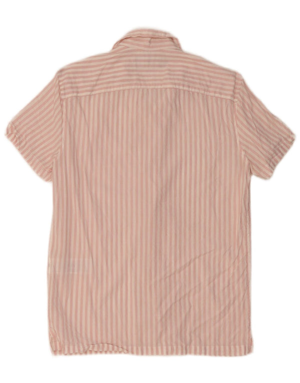 Abercrombie & Fitch Chemise à manches courtes pour homme XS en coton rayé rose