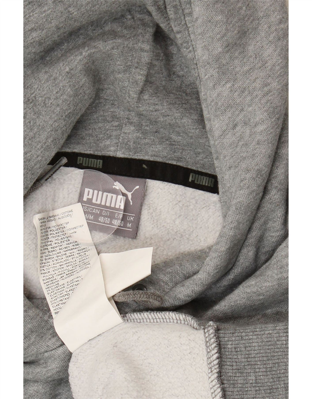 PUMA Mens Graphic Hoodie Jumper Medium Grey Cotton