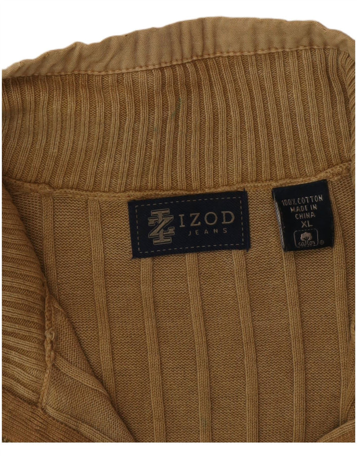 Izod Pull col zippé pour homme XL en coton marron