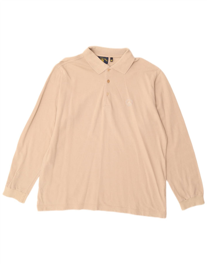 NAVIGARE Polo Homme Manches Longues XL Coton Beige