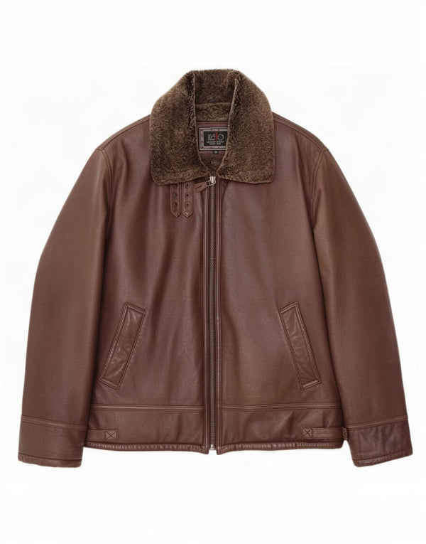 Itallo Veste en peau de mouton pour homme IT 50 Grand cuir marron