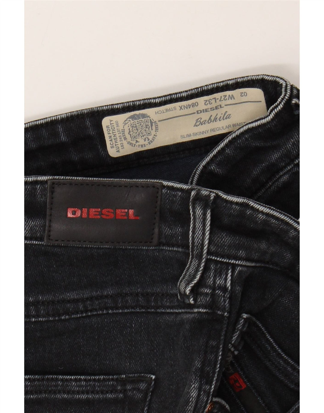 DIESEL Femme Babhila Regular Fit Slim Jean Skinny W27 L27 Coton Noir
