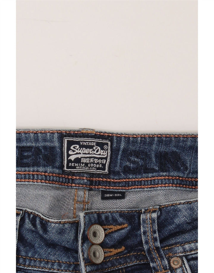 SUPERDRY Womens Slim Jeans  W26 L32 Navy Blue Cotton Vintage Superdry and Second-Hand Superdry from Messina Hembry 