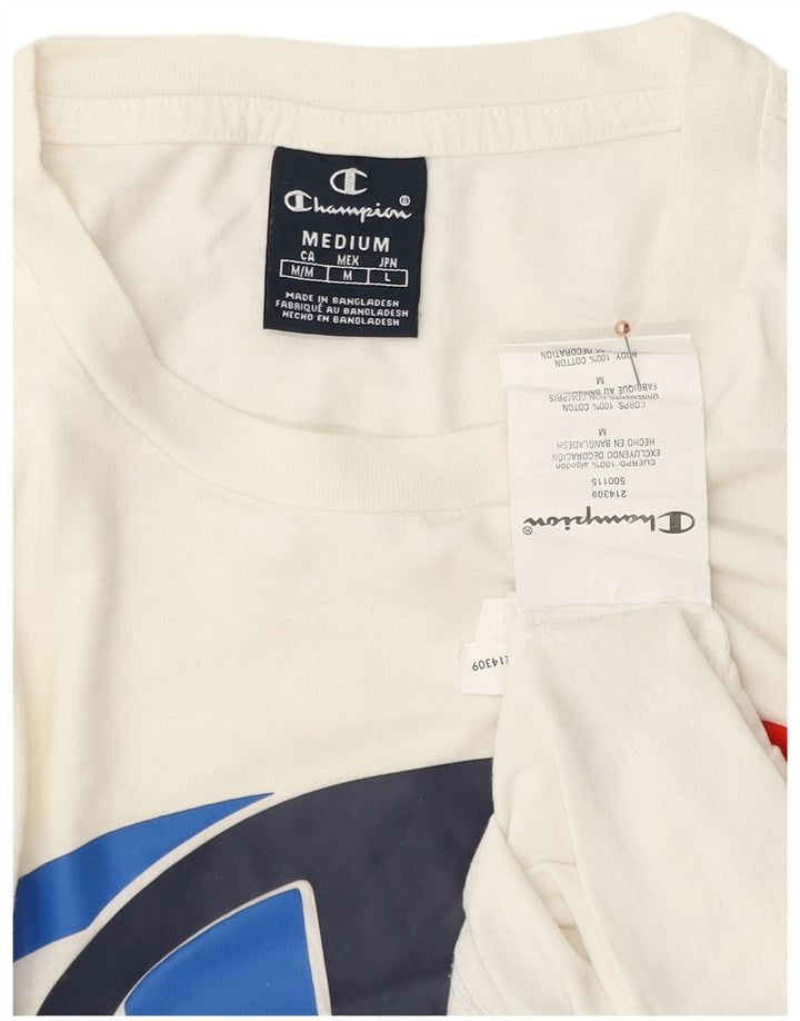 Champion T-Shirt Graphique Homme Blanc Moyen Coton