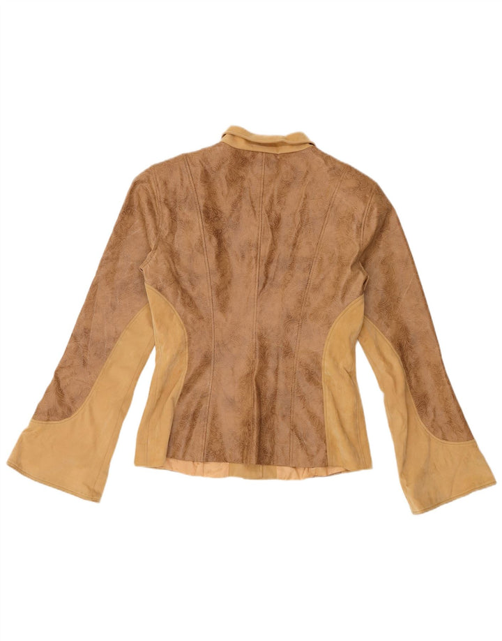 Veste en cuir léopard pour femme IT 46 grand marron floral