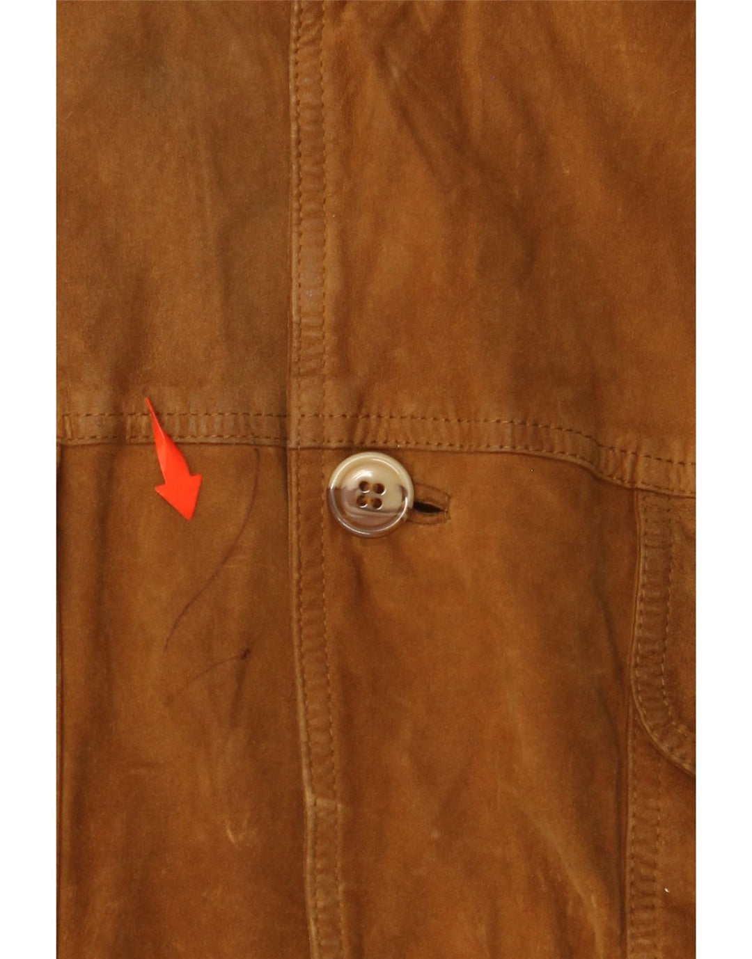 VINTAGE Veste en Daim Bomber Homme IT 54 2XL Cuir Marron