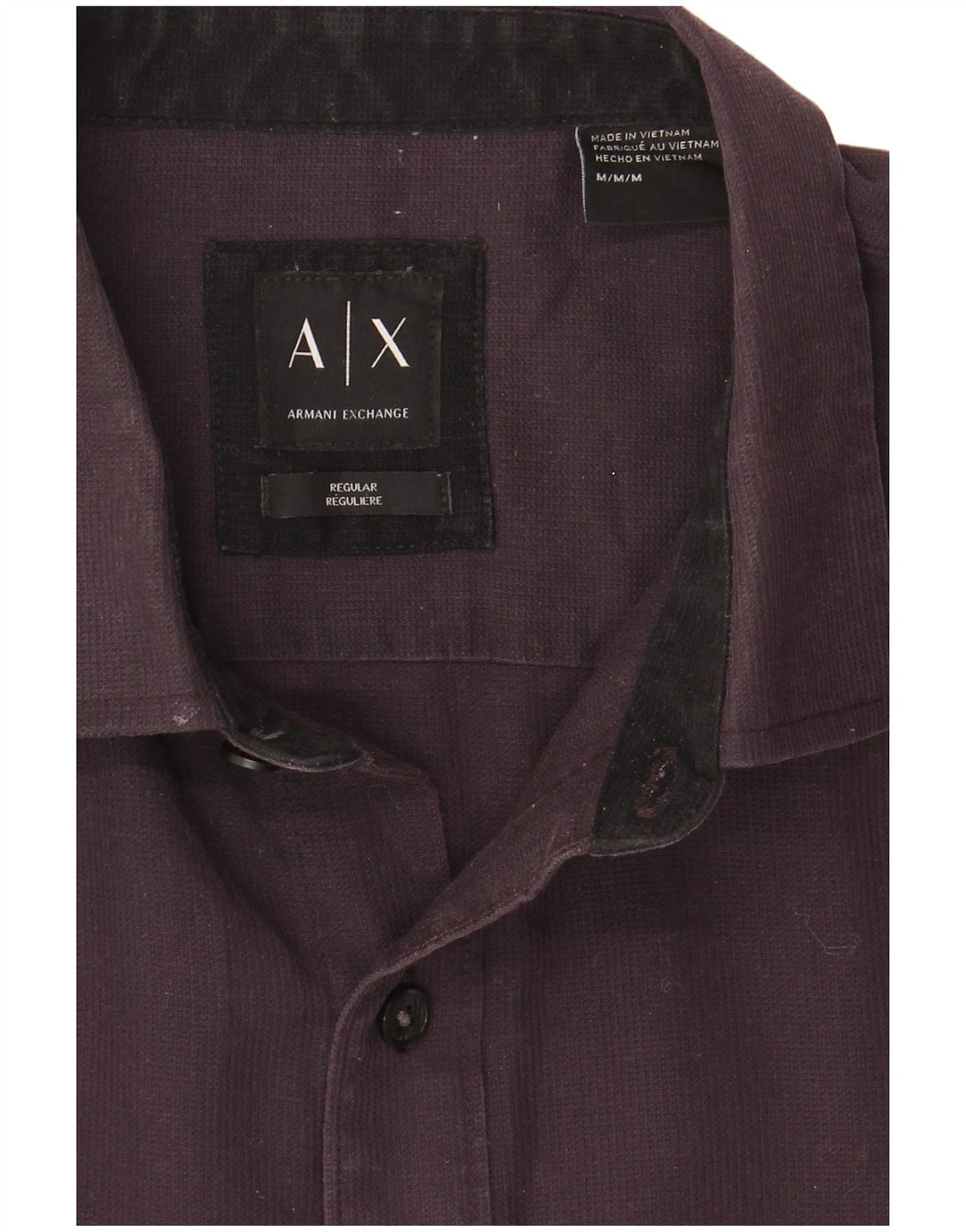 Armani Exchange Chemise Regular Fit Homme Noir Moyen Coton