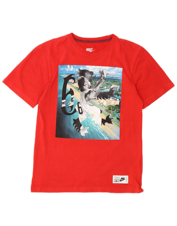 Nike Mens Regular Fit Graphic T-Shirt Top Petit Rouge Coton