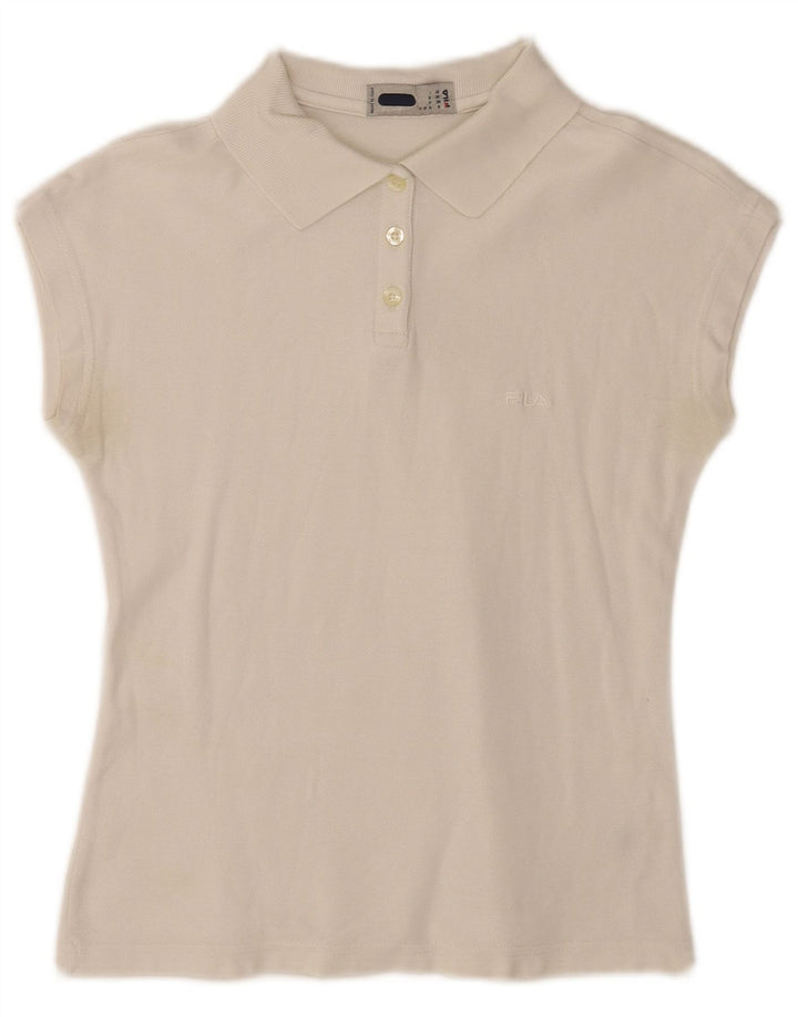 Fila Femme Polo sans manches IT 42 Blanc Moyen