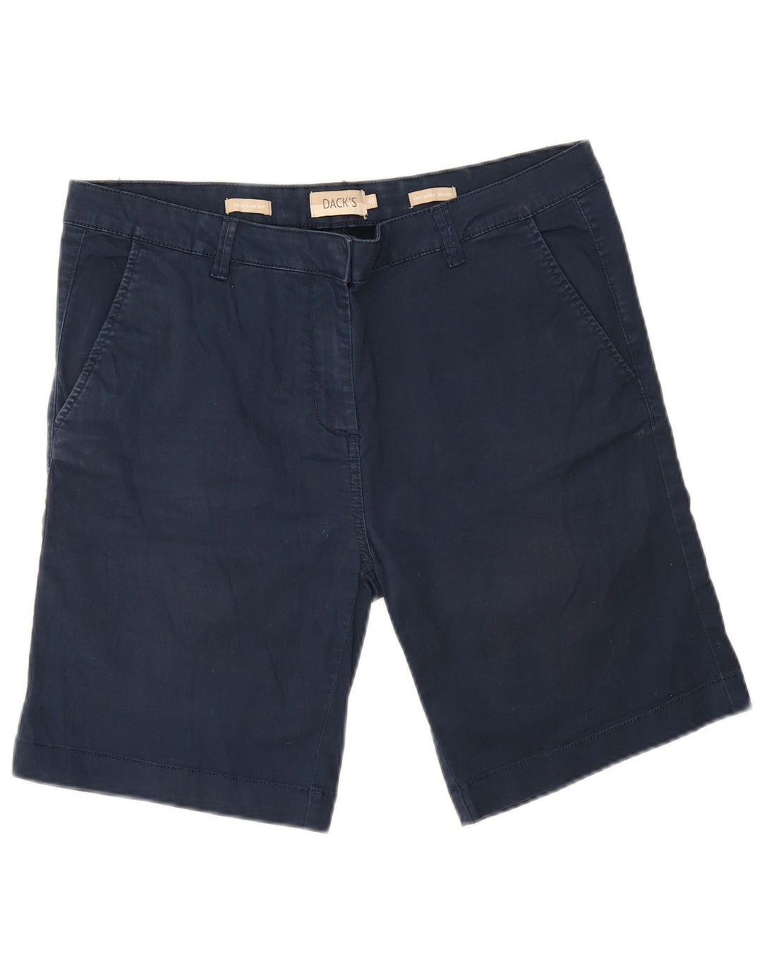 Dack's Short Chino Coupe Regular Femme IT 46 Large W34 Bleu Marine Coton