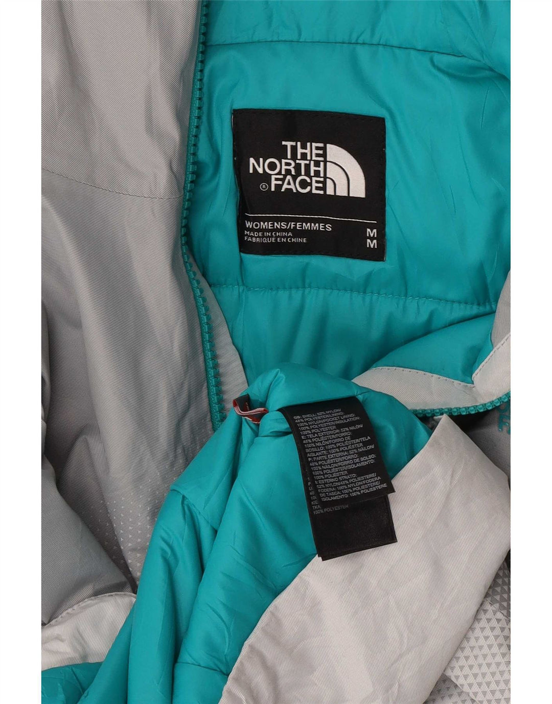The North Face Veste de pluie à capuche pour femme UK 14 Gris moyen Colourblock
