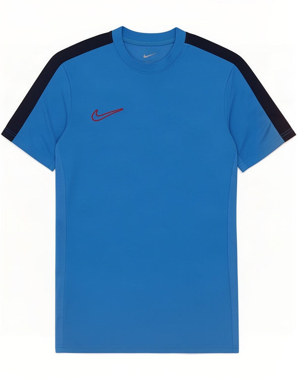 Nike Hommes Dri Fit Slim T-Shirt Haut Petit Bleu Colorblock Polyester