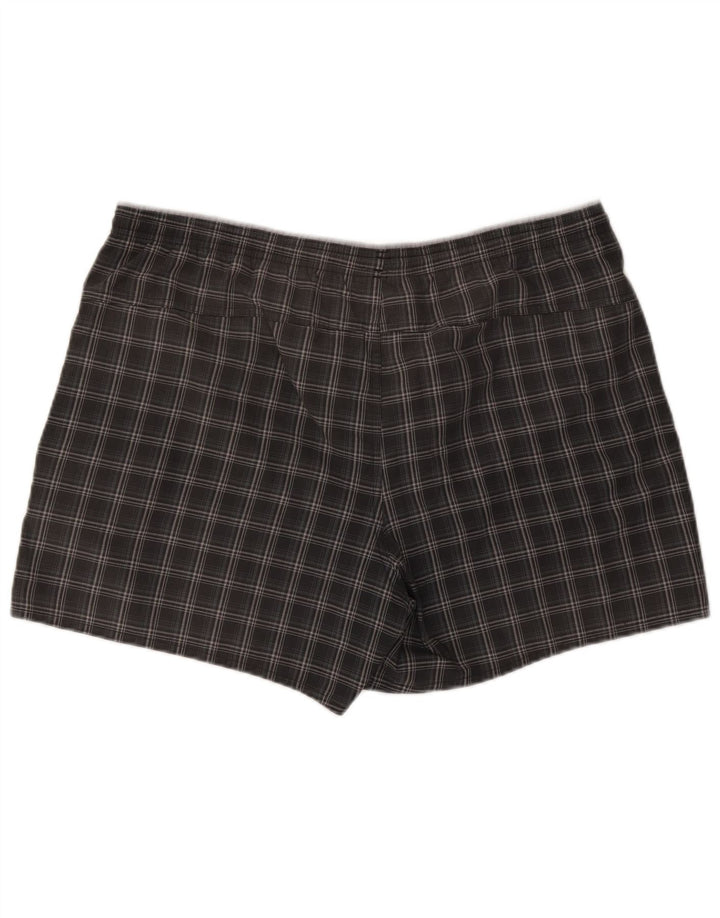 Adidas Short de sport pour homme en polyester à carreaux gris