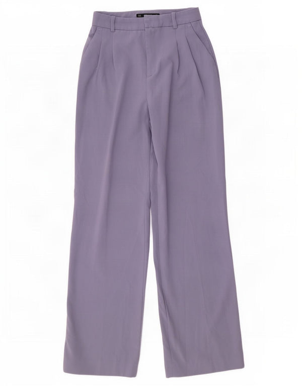 Zara Pantalon Chino Taille Haute Pour Femme Petit W26 L32 Violet Polyester