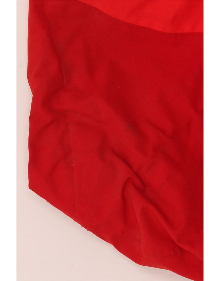 Adidas Veste de pluie à capuche pour homme UK 42/44 Large Rouge Colorblock Polyester