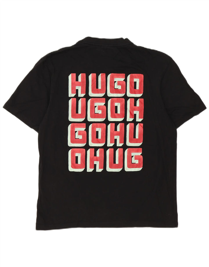 Hugo Boss T-shirt graphique pour hommes, grand, noir, coton