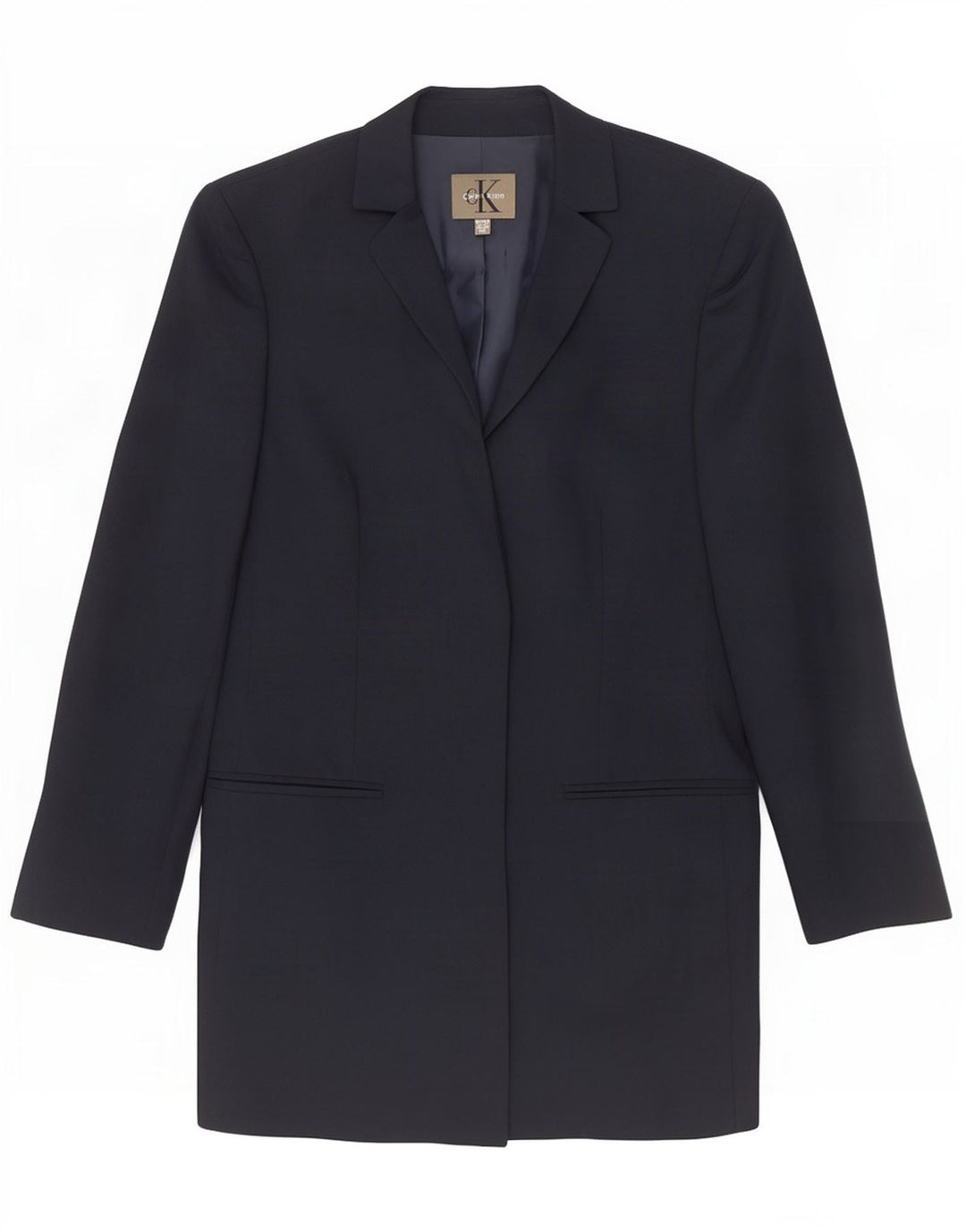 Veste blazer longue Calvin Klein pour femme EU 40 Bleu marine moyen