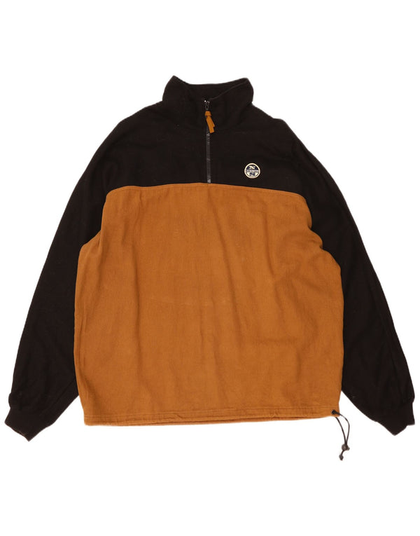 North Sails Sweat-shirt à col zippé pour homme XL Marron Colorblock Sports