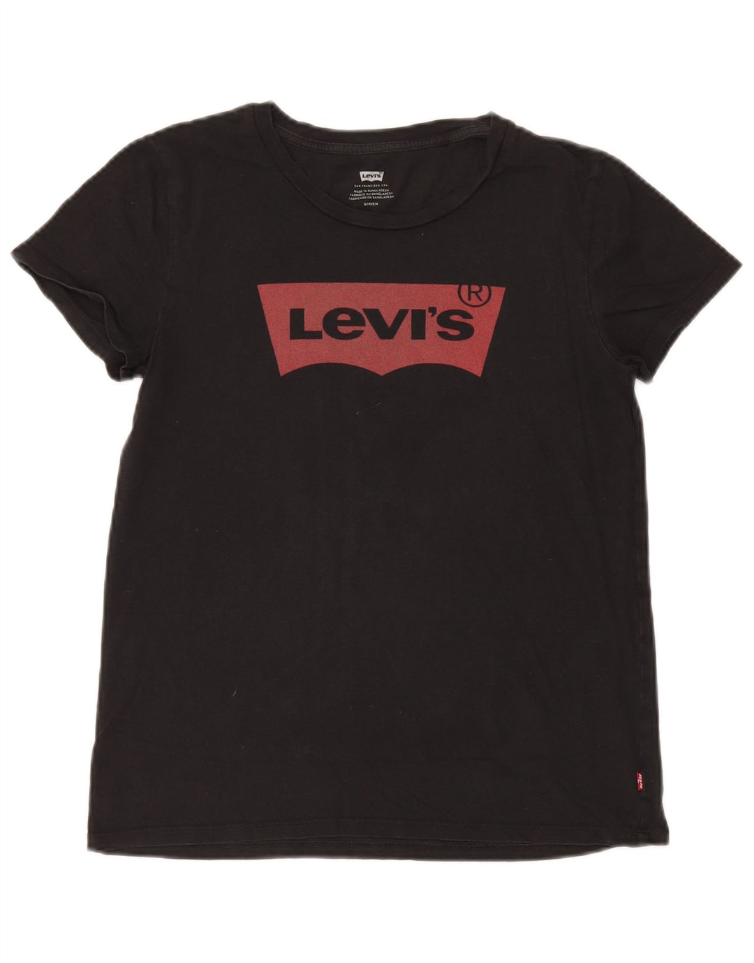 Levi's T-Shirt Graphique Femme UK 10 Small Noir