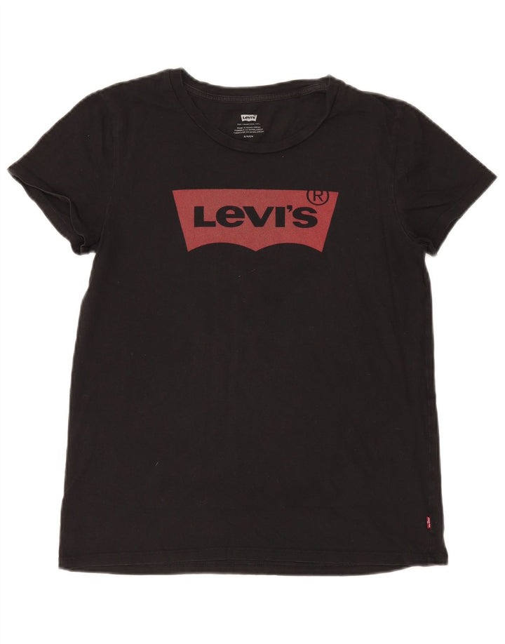 Levi's T-Shirt Graphique Femme UK 10 Small Noir